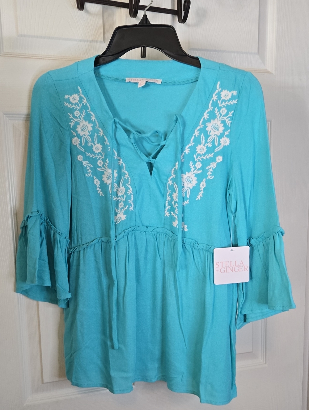 Women's Turquoise Embroidered Tunic